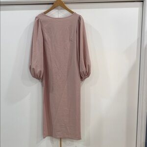 Elegant dusty  Pink Puff Sleeve Dress (z)